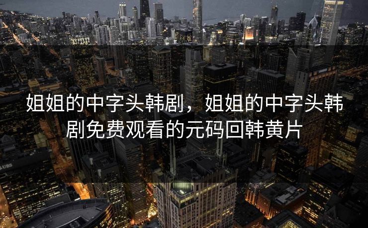 姐姐的中字头韩剧,姐姐的中字头韩剧免费观看的元码回韩黄片