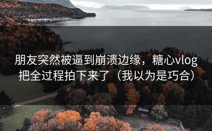 朋友突然被逼到崩溃边缘，糖心vlog把全过程拍下来了（我以为是巧合）