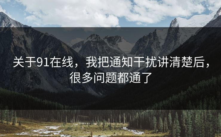 关于91在线,我把通知干扰讲清楚后,很多问题都通了